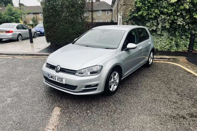 Volkswagen Golf Match Edition BlueMotion in silver colour standing on the ground