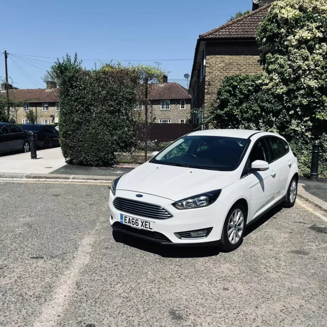 Ford Focus Titanium in White Colour standing on ground