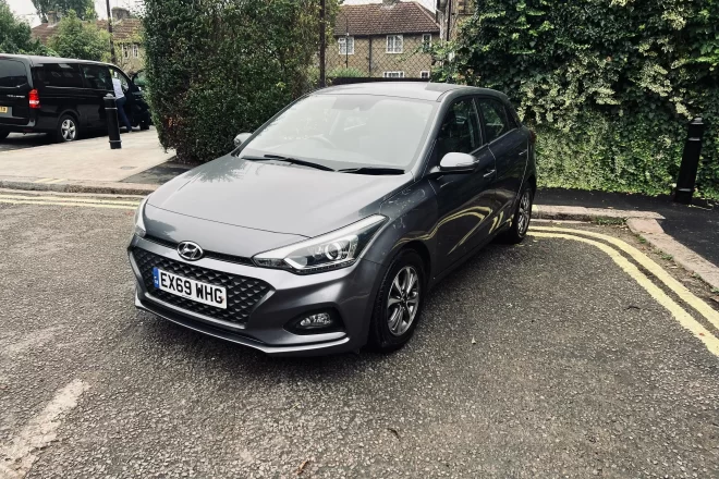 Hyundai i20 2019 in grey colour standing on the ground