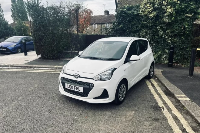 2018 Hyundai i10 in white colour standing on the ground