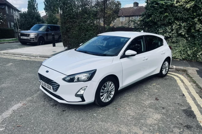 Ford Fiesta ST Line 2019 in white colour standing on the ground