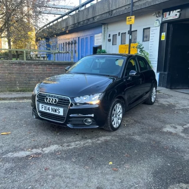 Audi A1 sports in black colour standing on the ground