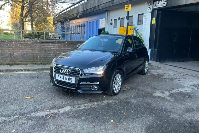 Audi A1 sports in black colour standing on the ground