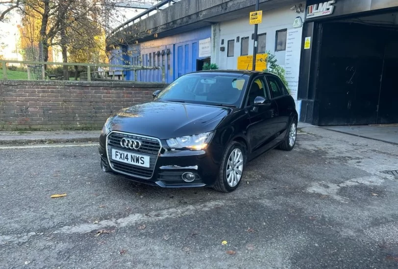 Audi A1 sports in black colour standing on the ground